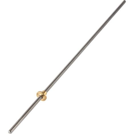 T8 8mm trapézodal en acier inoxydable tige filetée vis à plomb écrou en laiton pour imprimante 3D 500mm (1/5)