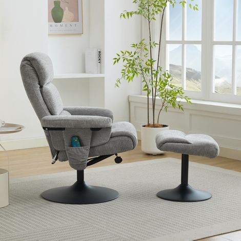 Sillón relax giratorio con masaje y calor gris OKMYHOME (1/5)