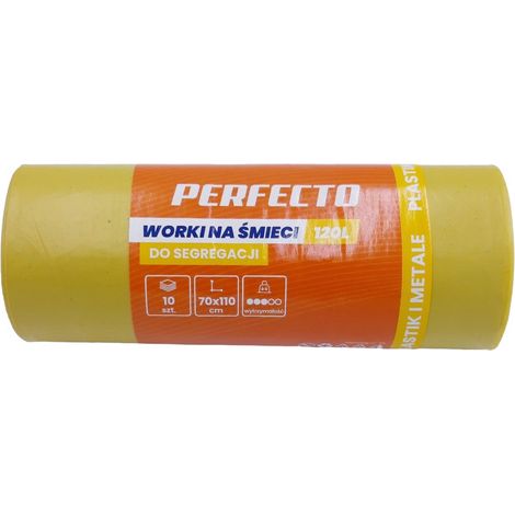 Müllsäcke 120L 70x110 gelb 10 Stück Perfecto