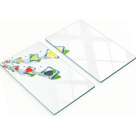 Planches à découper décoratives en verre pour fruits coupés en dés 2x30x52 cm (1/5)