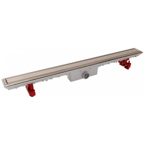 Nicoll – Caniveau de douche grille réversible 50x990mm – Hauteur réglable 95-140mm – Garde d'eau 50mm – Débit 0,66L/s – Sortie Ø40mm (1/5)