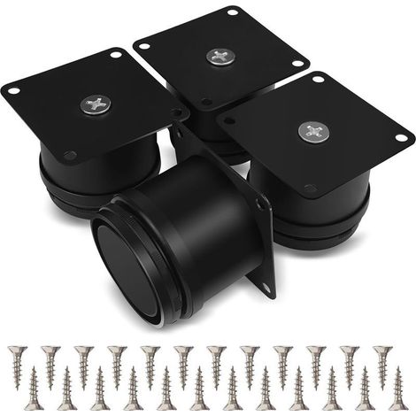 4er-Set Möbelfüße, 50 mm verstellbare Edelstahl-Tischbeine, Badmöbelbeine, Büromöbelbeine, Küchenmöbelbeine, Schwarz (1/4)