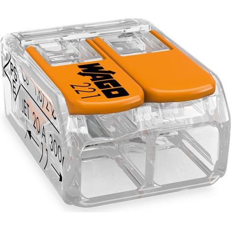 WAGO 2-Leiter COMPACT-Verbindungsklemme mit Hebel flexibel 221-412 (1/2)