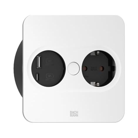 Bachmann Twist 2 prise blanche avec ports USB A/C 22W