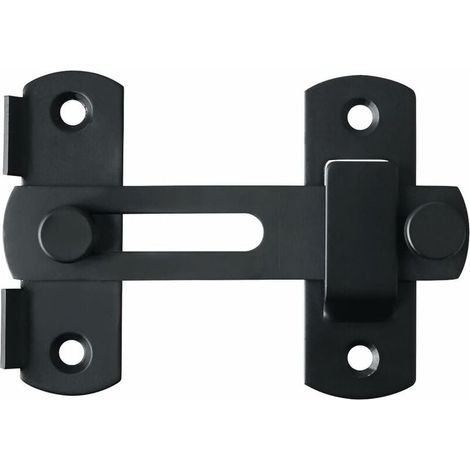 Verrou Coulissant - Verrou à Levier pour Porte Fenêtre Armoire et Portail - Acier Inoxydable Finition Noir Mat - 100 x 70 x 20 mm - 1 Pièce (1/5)