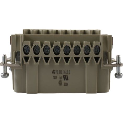 Inserto maschile 16 poli 500V 16A montaggio a vite Wieland (1/2)
