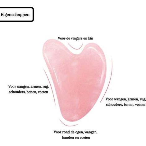 Gua Sha Premium Jade-Werkzeug aus rosa Rosenquarz – 100 % natürlicher Rosenquarzstein – Massagewerkzeug – Gesichtsmassage – Massage – Entspannung (1/5)