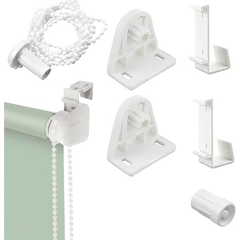 Roller Blind Fixing Set, 17 mm PVC Support Kit, Roller Shutter and Curtain Attachment without Drilling, Accessories for Roller Blinds (1/5)