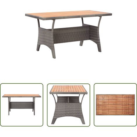 Table de jardin Gris 120x70x66 Bois d'acacia massif (1/5)