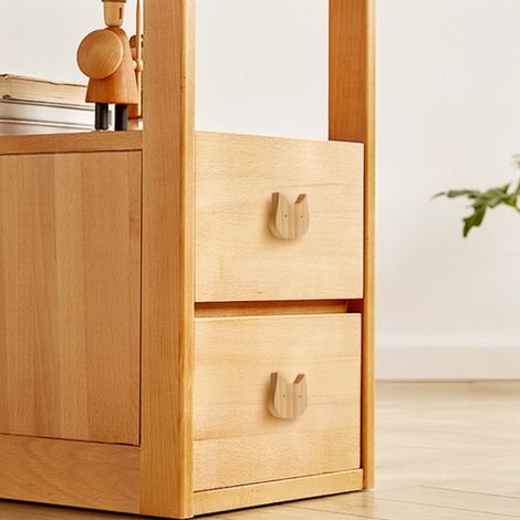Poignée en bois massif – Sans perçage, finition bois naturel – Convient aux tables de chevet, aux tiroirs au style ludique et aux armoires de chambre d'enfant au design nordique moderne (bois de hêtre (1/3)