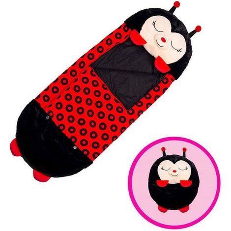 Coussin de sac de couchage pliant, XU, 2 en 1 épaissi sac de couchage créatif pour enfants Licorne bébé tout - petit Cartoon chaud anti - coup de pied par pyjama clip coton, Coccin noire - KZQ (1/2)