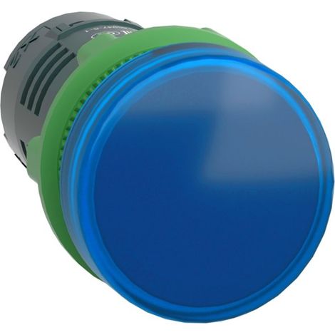 Piloto luminoso XB5 24V AC/DC azul IP66 22,5 mm diámetro, LED integrado y 100000 h de vida