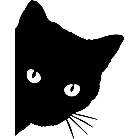 MIMOSON-(black)Black Cat Head Car Decal Sticker Vinyl Scooter Car Tuning Truck (1/4)