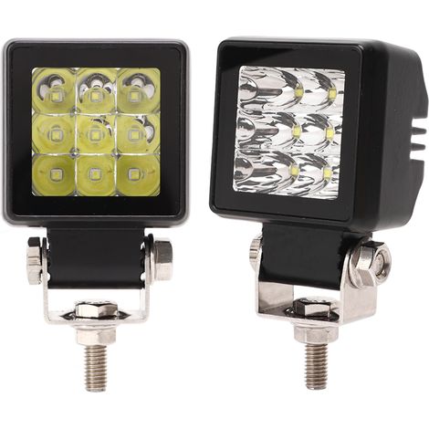 Kit 2x Phares LED 27W 9-30V Blanc, Spot Tout Terrain Étanche Super Lumineux, Feux de Brouillard pour 4x4 SUV Pickup VTT UTV (1/5)