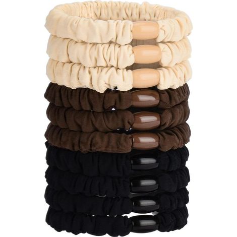 Élastiques Cheveux en Soie Satin, Lot de 10, Doux Sans Dommage Chouchous pour Queues de Cheval Filles Femmes, Soie (1/5)