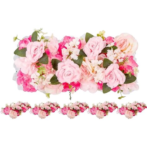 Guirnalda artificial, bellamente diseñada para bodas, fácil de instalar, rojo + rosa. (1/2)