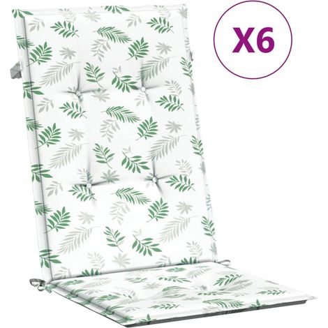 Coussins de chaise à dossier haut lot de 6 modèle de feuille (1/5)