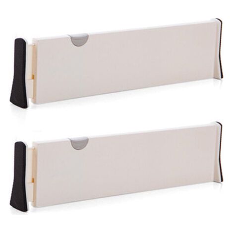 Séparateurs de Tiroir ( Lot de 2), Organisateurs de Tiroir Réglables, (28.3 - 44cm) Diviseur de Tiroir Cuisine pour Chambre, Salle de Bain, Bureau, Placard-- (1/5)