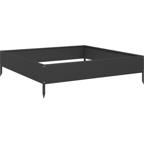 Hochbeet Schwarz 100x100x26 cm Stahl vidaXL