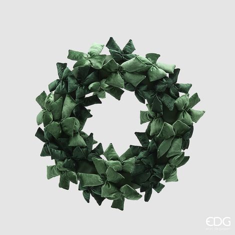 EDG Enzo De Gasperi Corona Natalizia con Fiocchi Ø70 cm Verde – Decorazione di Natale (1/2)