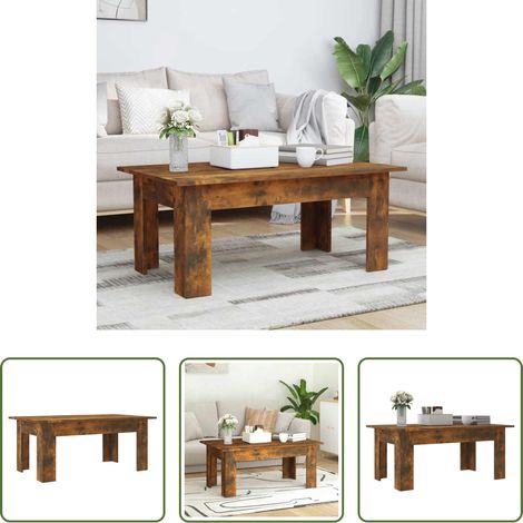 Wohnzimmer Tisch - Couchtisch Räuchereiche 100x60x42 cm Holzwerkstoff (1/5)