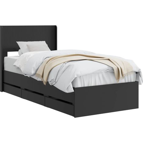 Estructura de cama con almacenamiento y cabecero Negro vidaXL (1/5)