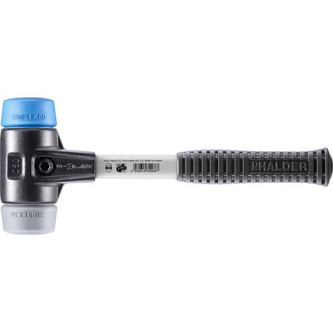 HALDER SIMPLEX TPE Weich / TPE Mittelhammer mit verstärktem Tempergussgehäuse und Glasfaserstiel - D=50 mm - 3713.050 (1/5)