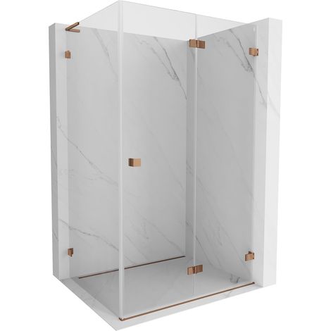 Mexen Lunar-F L cabina doccia pieghevole destra 95 x 90 cm, trasparente, oro rosa - 836L-095-090-60-00-P (1/5)