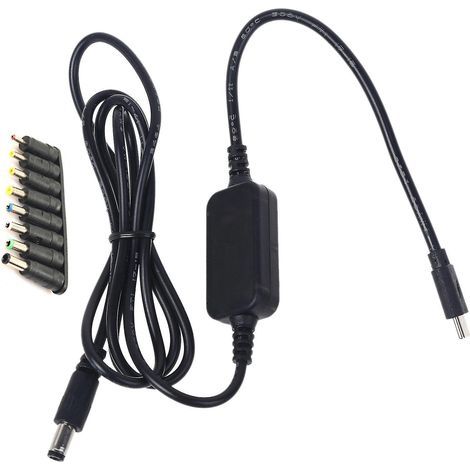 USB-C/Type-C PD auf 12V Netzteil (3,5/4,0/4,8/5,5/6,0/6,3 mm Klinkenstecker) für LED-Streifen (1/4)