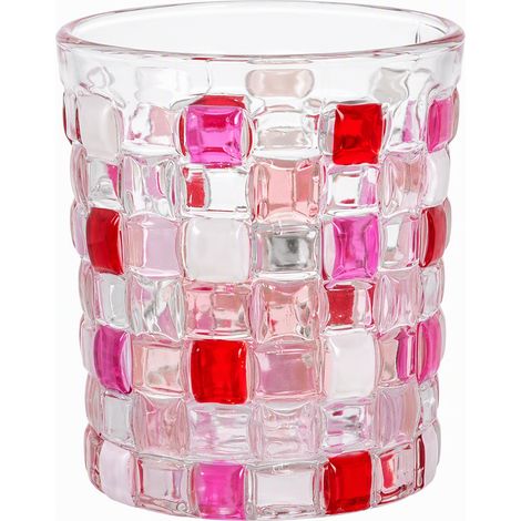 Verre peint motif tressé rouge et blanc 301-400 ml (1/4)
