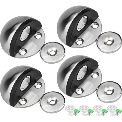 Türstopper aus Edelstahl, magnetischer Türstopper, selbstklebender Türstopper mit Befestigungsschrauben und 3M-Klebstoffen zum Schutz von Tür und Wand (1/5)