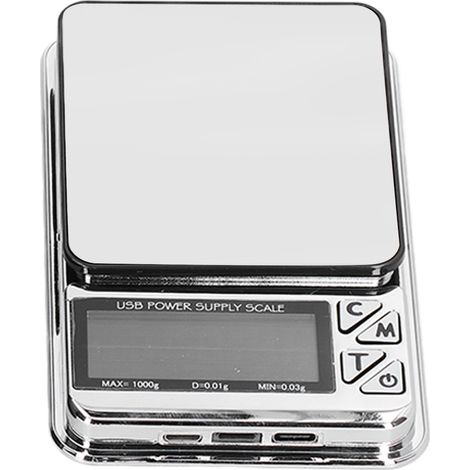 Elektronische Präzisions-Schmuckwaage mit LCD-Display, USB-aufladbar, stabile und empfindliche Messung, ideal für Gold und Halsketten (1/5)