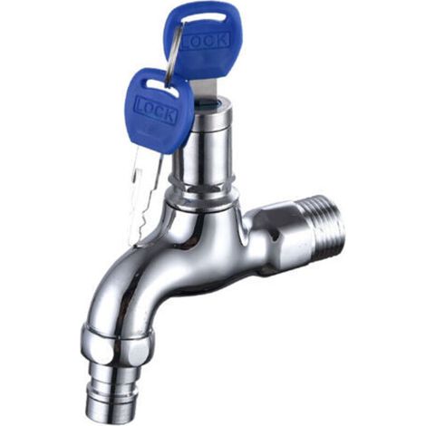 Grifo exterior antirrobo, grifo de latón antirrobo, grifo exterior con cerradura, para lavadora en el jardín (1/5)
