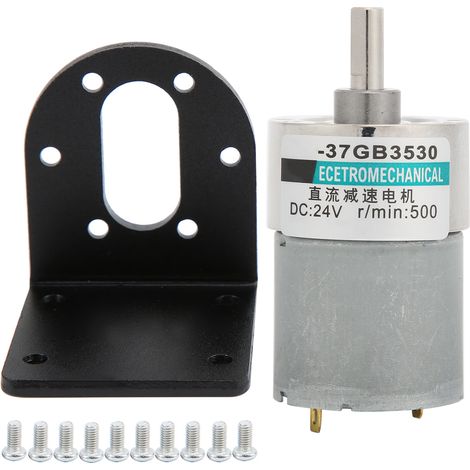 Moteur à courant continu 24V XD37GB3530 à aimant permanent, micro, couple élevé, faible vitesse (500 tr/min), support inclus. (1/5)