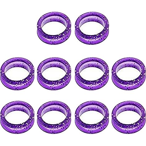 Lot de 10 anneaux en silicone pour ciseaux de coiffure, confort renforcé, tondeuses, insert pour pouce, pour animaux (1/5)