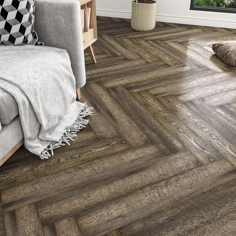 18 Pièces Dalle PVC Adhesive Sol Bois Vieux Chêne Marron Foncé Carrelage Adhesif Sol Salle de Bain 90cm x 15cm Vinyle Carrelage Sols Salon pour Chambre Garage Imperméable Plancher Adhesif (1/5)