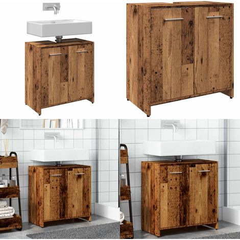 vidaXL Waschbeckenunterschrank Altholz-Optik 60x33x60 cm Holzwerkstoff
