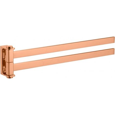 Porte-serviettes double rotatif  NIL en laiton rose gold brossé 37 cm (1/2)
