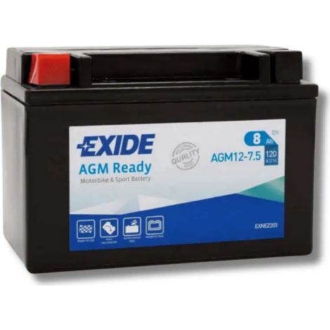 Batería De Moto Exide AGM12-7.5 (12V 8Ah)