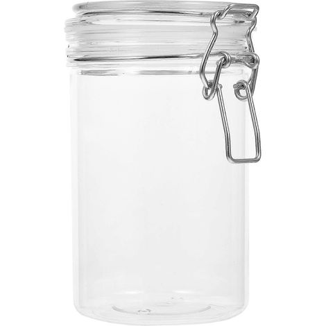 Boîte de rangement en plastique de 750 ml avec fermeture à clip pour thé, sucre, café en grains