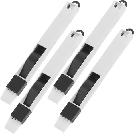 Brosses de nettoyage, outils portables en plastique, ensemble de 4 pièces, pour nettoyer les crevasses et les petits espaces des rebords de fenêtres et des moustiquaires. (1/5)