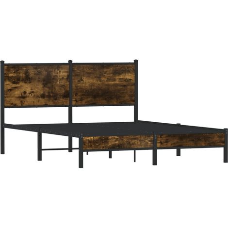 Estructura de cama sin colchón metal roble ahumado 137x190 cm vidaXL (1/4)