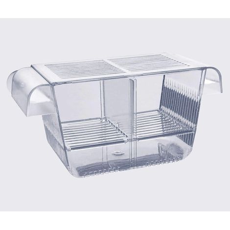 Boîte Élevage Poissons - Acrylique Cristal Coulé - Compartiment Flottant avec Ventouses - Pour Séparation et Acclimatation - Taille S ou M (1/5)