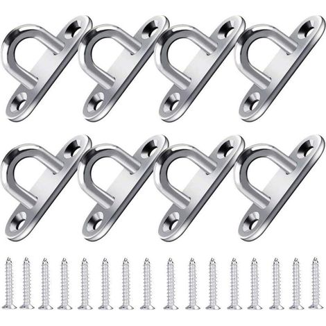Crochet Acier Inoxydable (8pcs) - Support Mural pour Charges Lourdes (5x2cm) - Crochets métal Forme U avec 2 Trous retient jusqu'à 40 kg Poids, Crochets Mural à Visser Patères à visseren-Fei Yu (1/5)