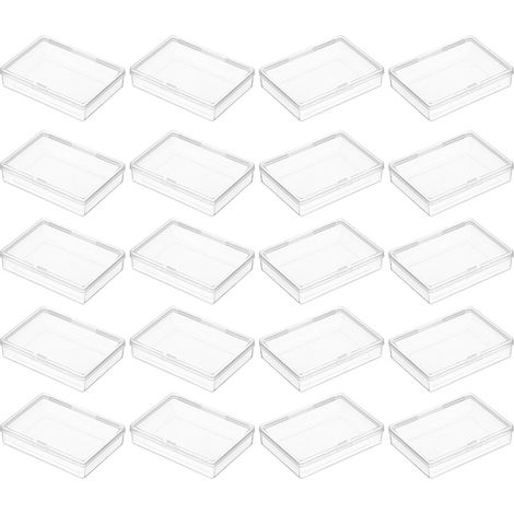20 Pièces Mini Boîtes de Rangement Rectangulaires Transparentes en Plastique avec Couvercle Hermétique, Dimensions 11,5 X 8,5 X 2,8 Cm, pour Bijoux, Perles et Organisation (1/5)