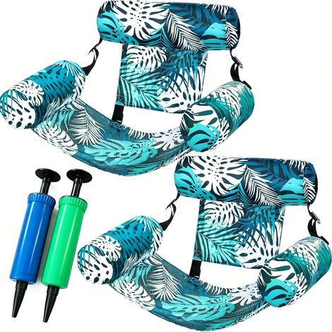 Bouée Piscine Matelas Piscine Géant – Hamac De 4 en 1 pour Adultes Et Enfantses, Fauteuil Flottant avec Dossiers Confort, Pompe à Air Incluse, 76x40,5x61cm (1/5)