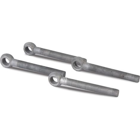 Lot de 4 vis à œil sans accessoires Convient pour les charnières de portail Galvanisé à chaud Filetage M16 Tige filetée – Boulon à œil central 130 mm (1/3)