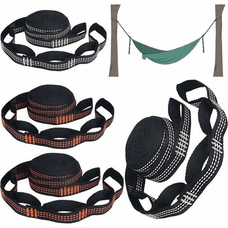 VURAHOME - 4 sangles arbre cintre hamac fixation hamac poteau chaise suspendue ensemble de fixation hamac barres de fixation suspendus camping hamac accessoires hamac pied sangles hamac fixation, (1/5)