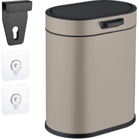 Cubo de basura colgante de 5 l con tapa abatible para cocina y baño