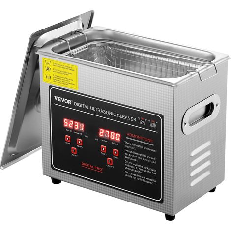 Mophorn – Nettoyeur à ultrasons 3L en acier inoxydable – Fréquence 33-40 kHz – Chauffage 0-80 ℃ – Minutage numérique 0-30 min – Pour bijoux et lunettes